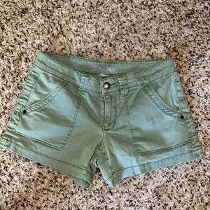 Women’s Shorts Faded Glory Green Size 12 with button back pockets
